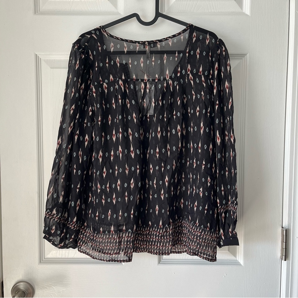 NWT Women's Joie 100% Silk Long Sleeve Top size Medium - Picture 7 of 8